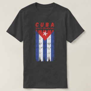 Camiseta Bandeira Retro Cuba Viva a Revolução