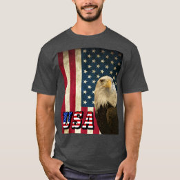 Camiseta Bandeira Retro da Águia Balda Americana, EUA Shirt