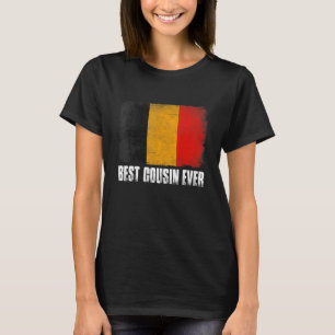 Camiseta Bandeira Retro da Bélgica Melhor Primo de Sempre