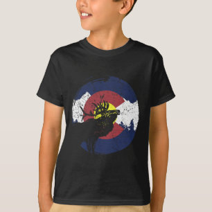 Camiseta Bandeira Retro do Estado do Colorado Montanhas Roc
