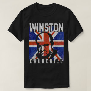 Camiseta Bandeira retro do Reino Unido Winston Churchill
