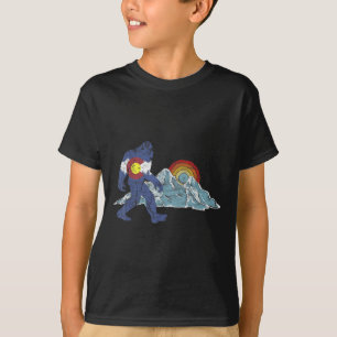 Camiseta Bandeira Retro Sasquatch Estado Colorado Montanha 