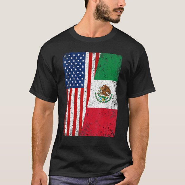 Camiseta Bandeira Retroamericana e Bandeira do México Patri (Frente)