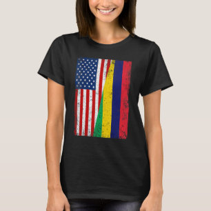 Camiseta Bandeira Retroamericana e Patrimônio da Ilha Maurí