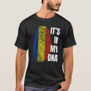 Camiseta Bandeira romena Dna Fingerprint Romênia