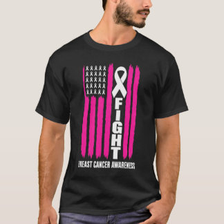 Camiseta Bandeira Rosa de Consciencialização do Cancro da M