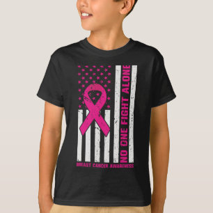 Camiseta Bandeira Rosa Dos Eua Ninguém Luta Contra O Cancer