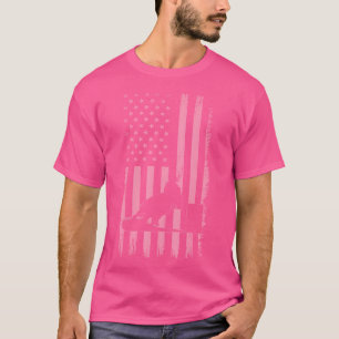 Camiseta Bandeira Rosa Rosa Rodeo Rodeo Western Horse Barre