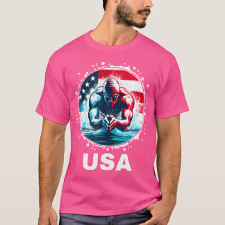 Camiseta Bandeira Roupa Americana da Equipe dos Estados Uni