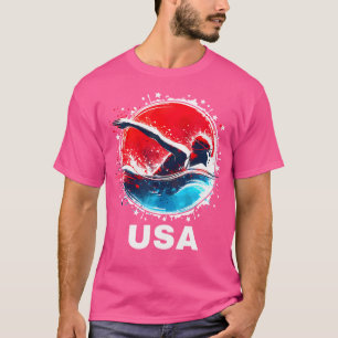 Camiseta Bandeira Roupa Americana da Equipe dos Estados Uni