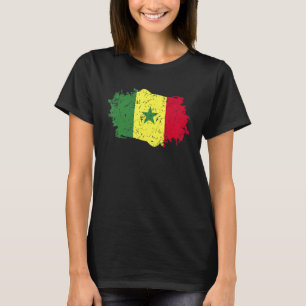 Camiseta Bandeira Senegal País Grunge Bandeira Senegal