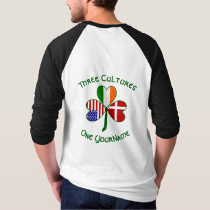 Camiseta Bandeira Shamrock Americana Irlandesa Dinamarquesa