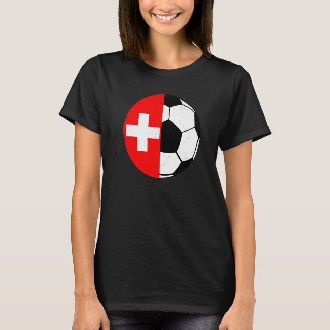 Camiseta Bandeira Sueca Torcedores de Futebol Suíça (Frente)