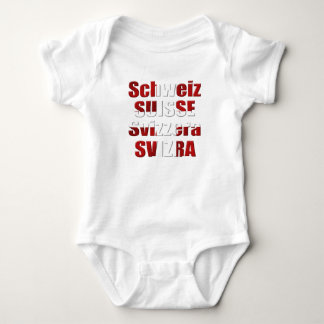 Camiseta Bandeira suíça do presente das línguas oficiais da