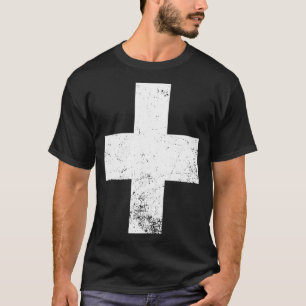 Camiseta Bandeira Suíça T Suisse Sinal cruzado branco da Su