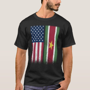 Camiseta Bandeira Surinamesa EUA E Suriname Bandeiras Orgul