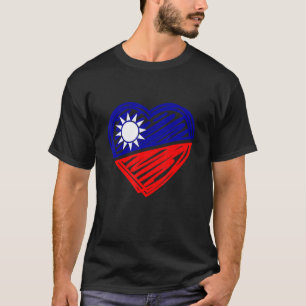 Camiseta Bandeira Taiwan Heart Vintage Taiwan Suppo