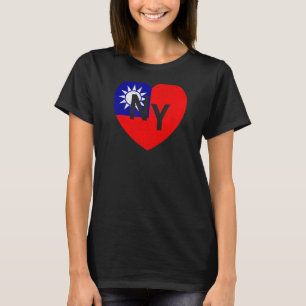 Camiseta Bandeira Taiwan País Sinalizador NY Heart New York