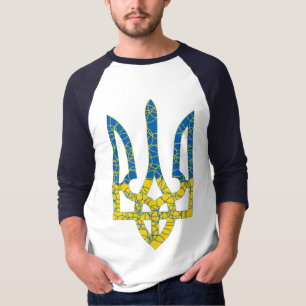 Camiseta Bandeira texturizada ucraniana das cores da Ucrâni