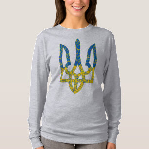 Camiseta Bandeira texturizada ucraniana das cores da Ucrâni