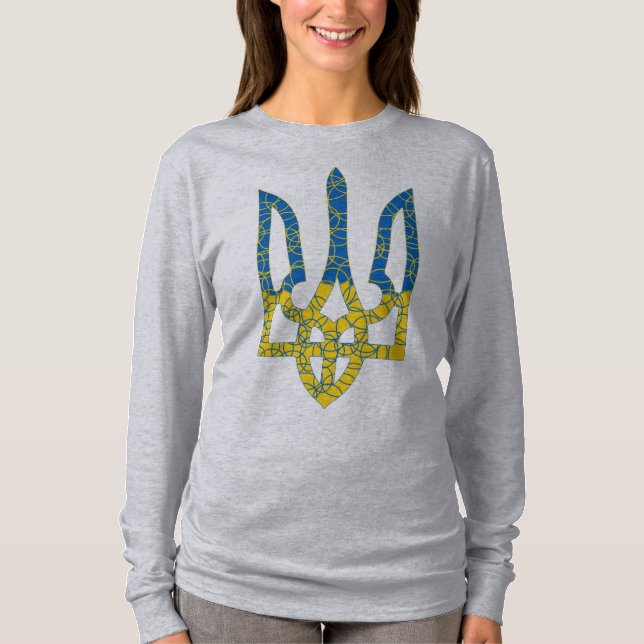 Camiseta Bandeira texturizada ucraniana das cores da Ucrâni (Frente)