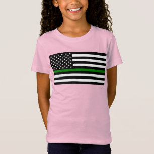 Camiseta Bandeira Thin Green Line: Veteranos Militares Patr
