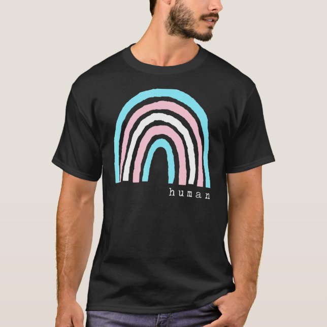 Camiseta Bandeira Trans Boho Arco-íris Orgulho Humano Lbgtq (Frente)