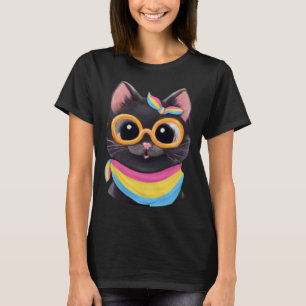 Camiseta Bandeira transexual Cores de um Gato Grito para a 