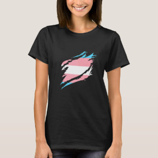 Camiseta Bandeira Transsexual Meia Bandeira Vintage Transgê