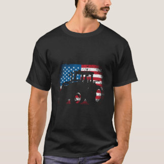Camiseta Bandeira Trator Usa Para Agricultores Patrióticos
