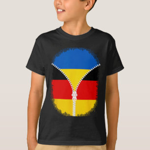 Camiseta Bandeira Ucrânia Alemanha Zipper ucraniano alemão