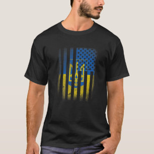Camiseta Bandeira Ucraniana Americana Ucrânia América EUA