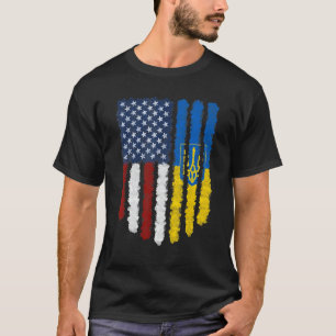 Camiseta Bandeira Ucraniana Americana Ucrânia Estados Unido