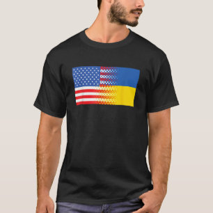 Camiseta Bandeira Ucraniana Americana Ucrânia EUA