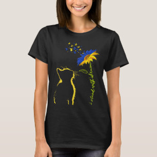 Camiseta Bandeira Ucraniana do Girassol Eu Apoio a Ucrânia 