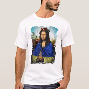 Camiseta Bandeira Ucraniana Mona Lisa Ucrânia Ukrajina Leg