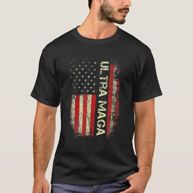 Camiseta Bandeira Ultra Maga Ultra Maga Americana Orgulhosa (Frente)