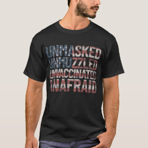 Camiseta Bandeira Unmuzzle Unvacinada Não-mascarada Sem Re
