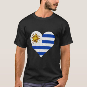 Camiseta Bandeira Uruguaia Coração Orgulho Uruguaio Uruguai