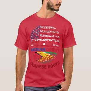 Camiseta Bandeira Usa do Americano Cultivo da Guiana Raízes