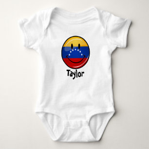 Camiseta Bandeira venezuelana de sorriso redonda lustrosa