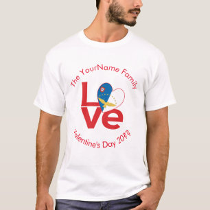 Camiseta Bandeira Vermelha de Açores LOVE Personalizada 