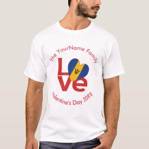 Camiseta Bandeira Vermelha LOVE Personalizada de Barbadense