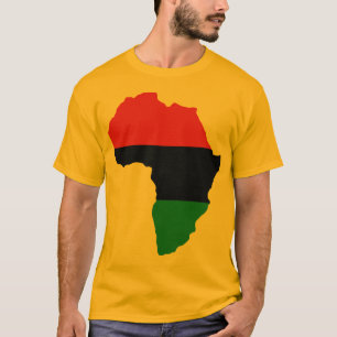 Camiseta Bandeira vermelha, preta & verde de África