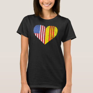 Camiseta Bandeira Vietnamita Americana Usa Bandeira do Viet