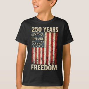 Camiseta Bandeira Vintage 250 Anos Americano 1776 2026 250º