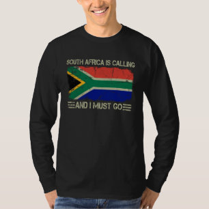 Camiseta Bandeira Vintage A África do Sul está Chamando e E