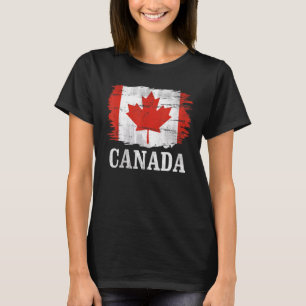 Camiseta Bandeira Vintage Canadá Para Canadense  