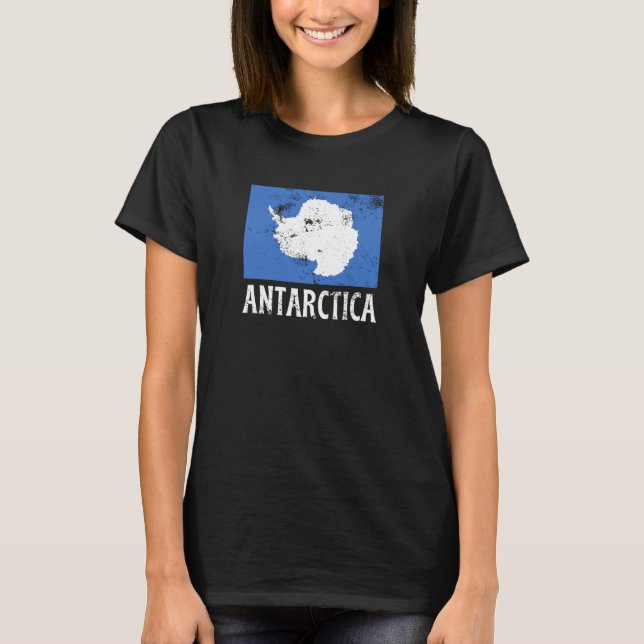 Camiseta Bandeira vintage da Antártida (Frente)