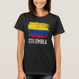 Camiseta Bandeira Vintage da Colômbia Para Colombiano